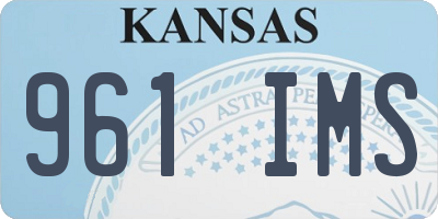 KS license plate 961IMS