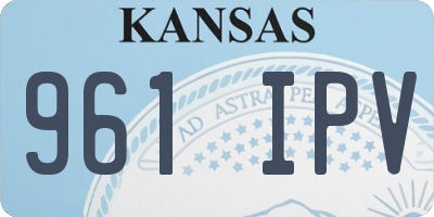 KS license plate 961IPV