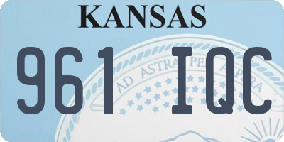 KS license plate 961IQC