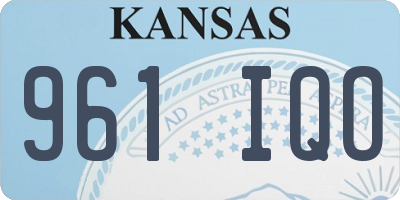 KS license plate 961IQO