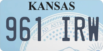 KS license plate 961IRW