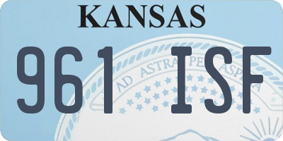 KS license plate 961ISF