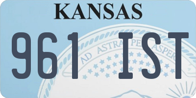 KS license plate 961IST