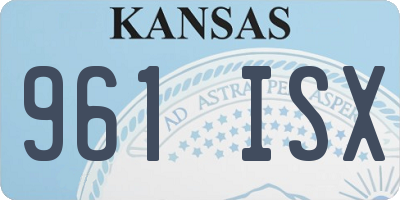 KS license plate 961ISX