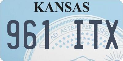 KS license plate 961ITX
