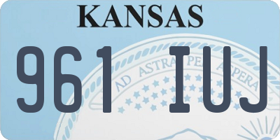 KS license plate 961IUJ