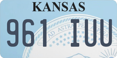 KS license plate 961IUU