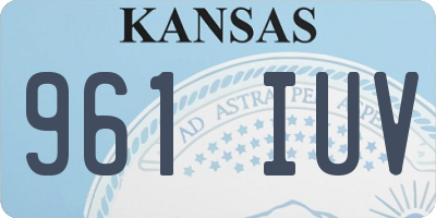 KS license plate 961IUV