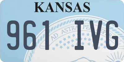 KS license plate 961IVG