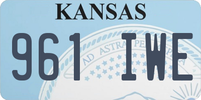 KS license plate 961IWE