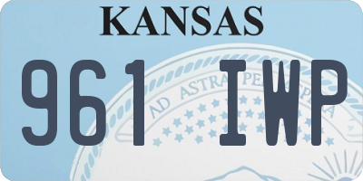 KS license plate 961IWP