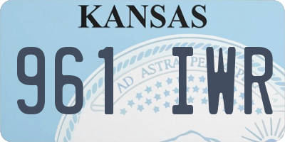 KS license plate 961IWR