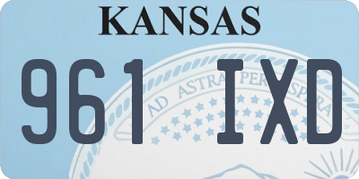 KS license plate 961IXD