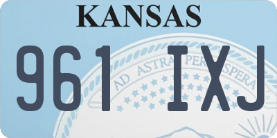 KS license plate 961IXJ