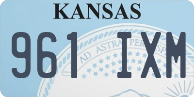 KS license plate 961IXM