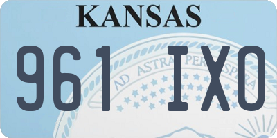 KS license plate 961IXO