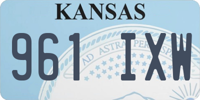 KS license plate 961IXW