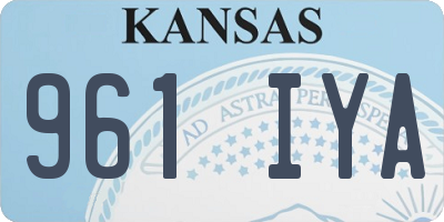 KS license plate 961IYA