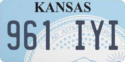 KS license plate 961IYI