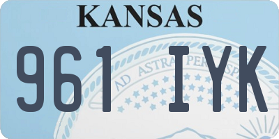 KS license plate 961IYK