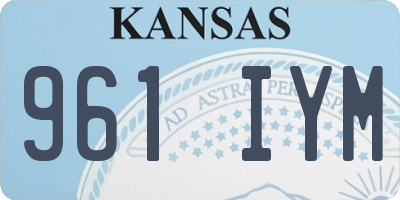 KS license plate 961IYM