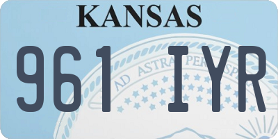 KS license plate 961IYR