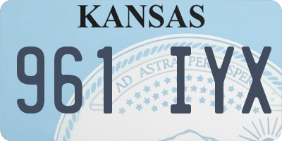 KS license plate 961IYX