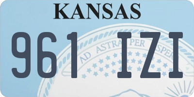KS license plate 961IZI