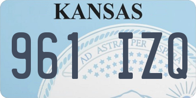 KS license plate 961IZQ