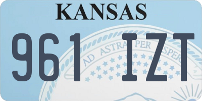 KS license plate 961IZT
