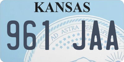 KS license plate 961JAA