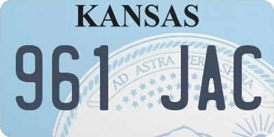 KS license plate 961JAC