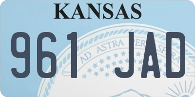 KS license plate 961JAD