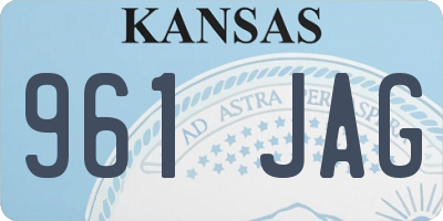 KS license plate 961JAG