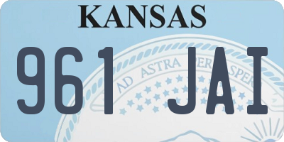 KS license plate 961JAI