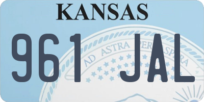 KS license plate 961JAL