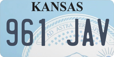KS license plate 961JAV