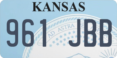 KS license plate 961JBB