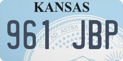 KS license plate 961JBP