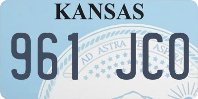 KS license plate 961JCO