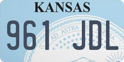 KS license plate 961JDL