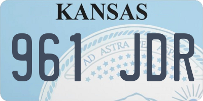 KS license plate 961JDR