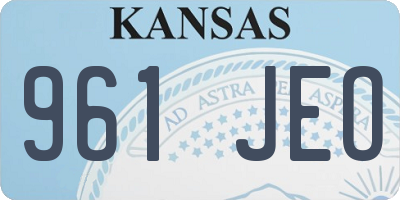 KS license plate 961JEO