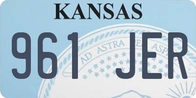 KS license plate 961JER