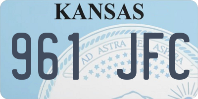 KS license plate 961JFC