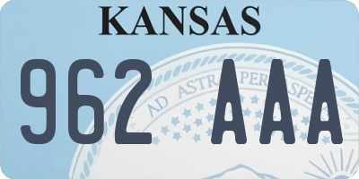 KS license plate 962AAA