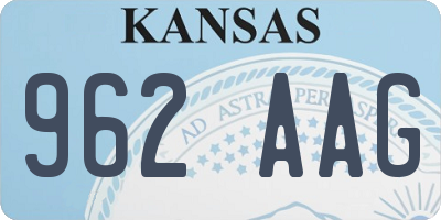 KS license plate 962AAG