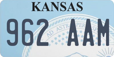 KS license plate 962AAM