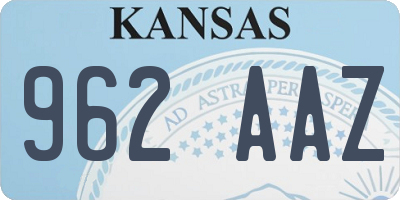 KS license plate 962AAZ