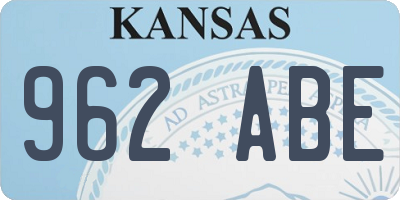 KS license plate 962ABE
